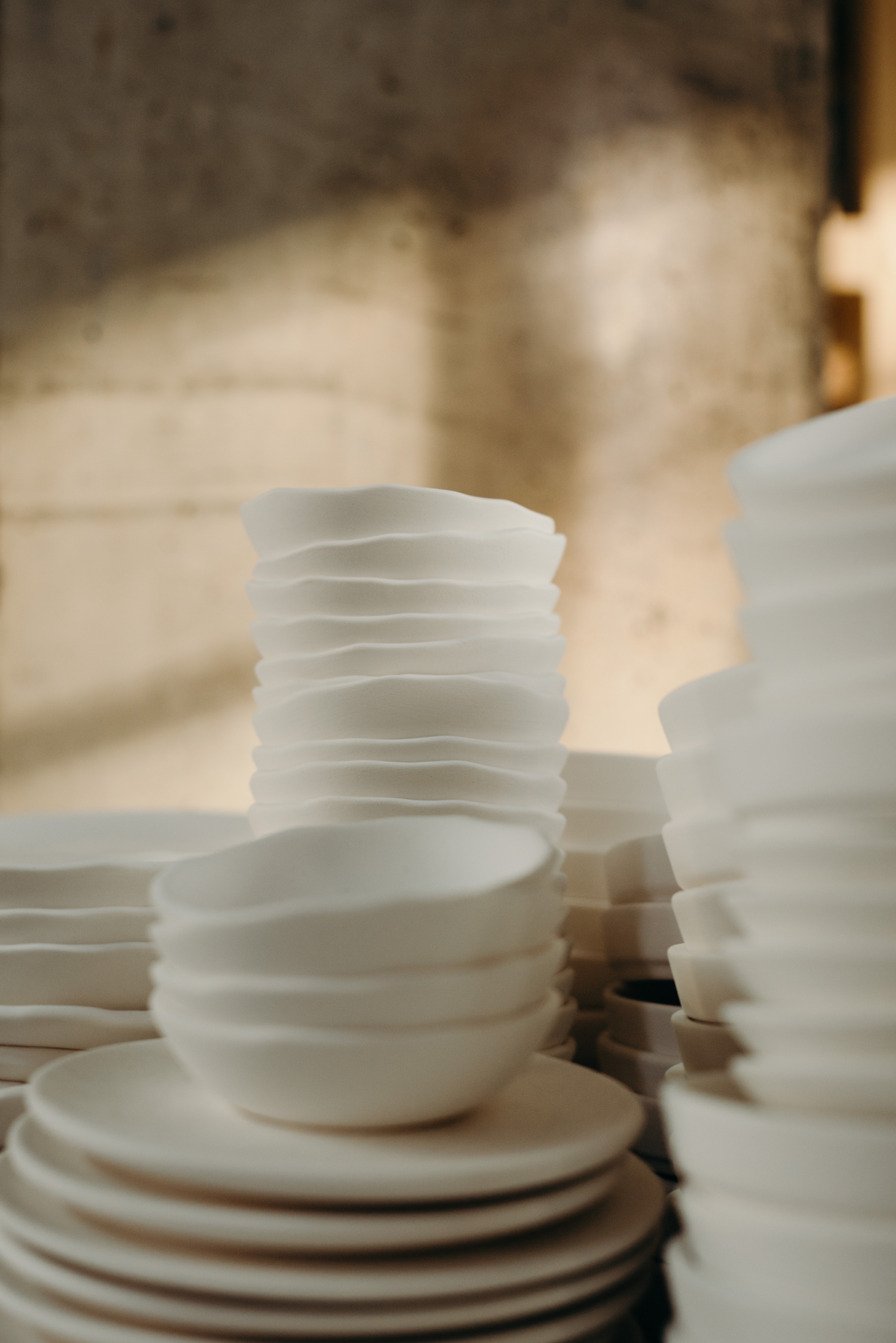 white plates
